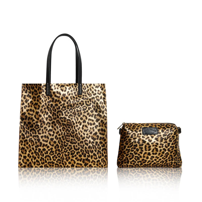 Italian Metallic Leather Two-in-One Tote Bag