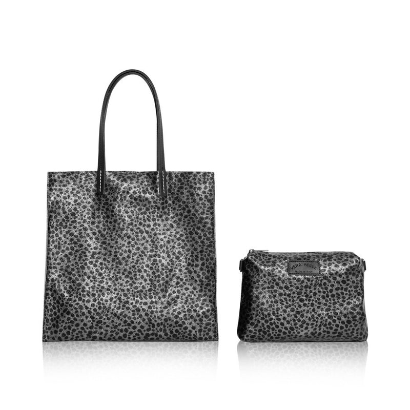 Italian Metallic Leather Two-in-One Tote Bag