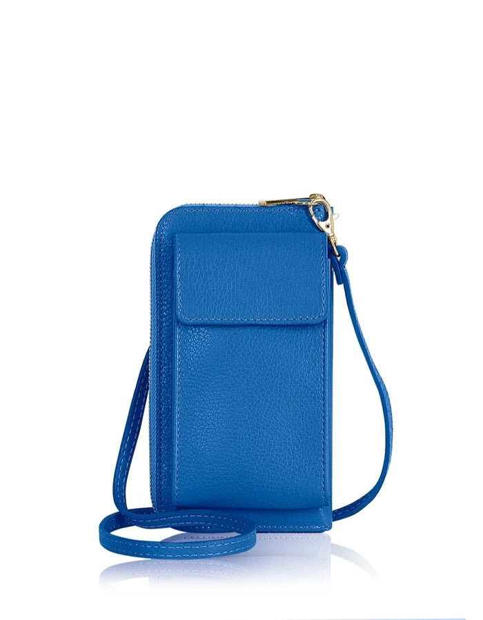 Royal Blue Genuine Leather Crossbody Phone Bag – MERLEORA