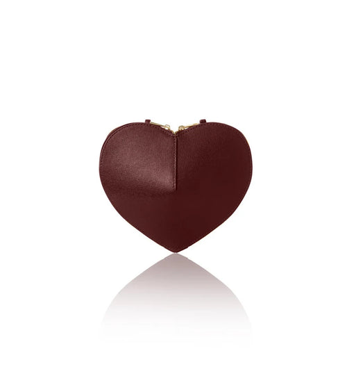 Red Plum Italian Leather Heart-Shaped Crossbody Bag – MERLEORA