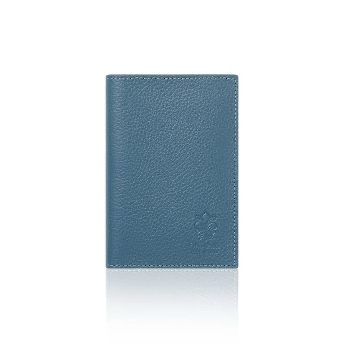 Denim Blue: Denim blue Italian leather passport and card holder, handmade in Italy | MERLEORA