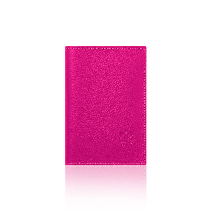 Fuchsia: Fuchsia Italian leather passport and card holder, handmade in Italy | MERLEORA