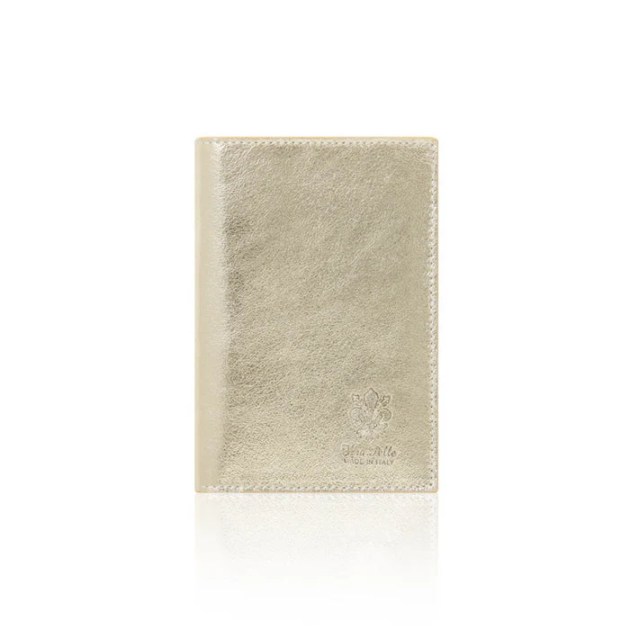 Gold: Gold Italian leather passport and card holder, handmade in Italy | MERLEORA