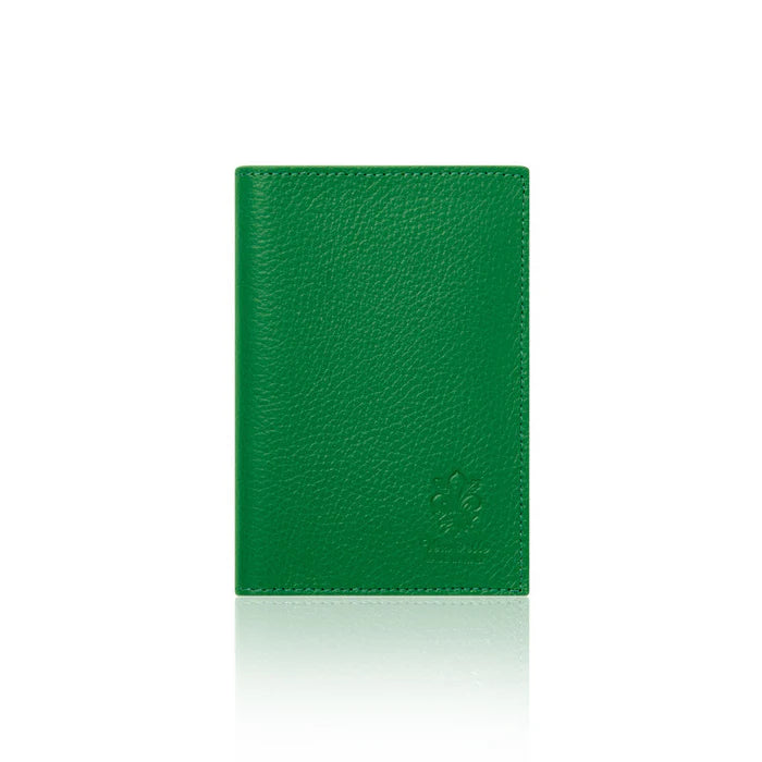 Green: Green Italian leather passport and card holder, handmade in Italy | MERLEORA