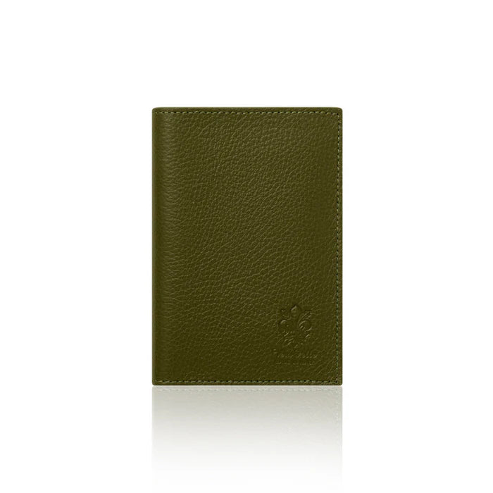 Olive Green: Olive green Italian leather passport and card holder, handmade in Italy | MERLEORA