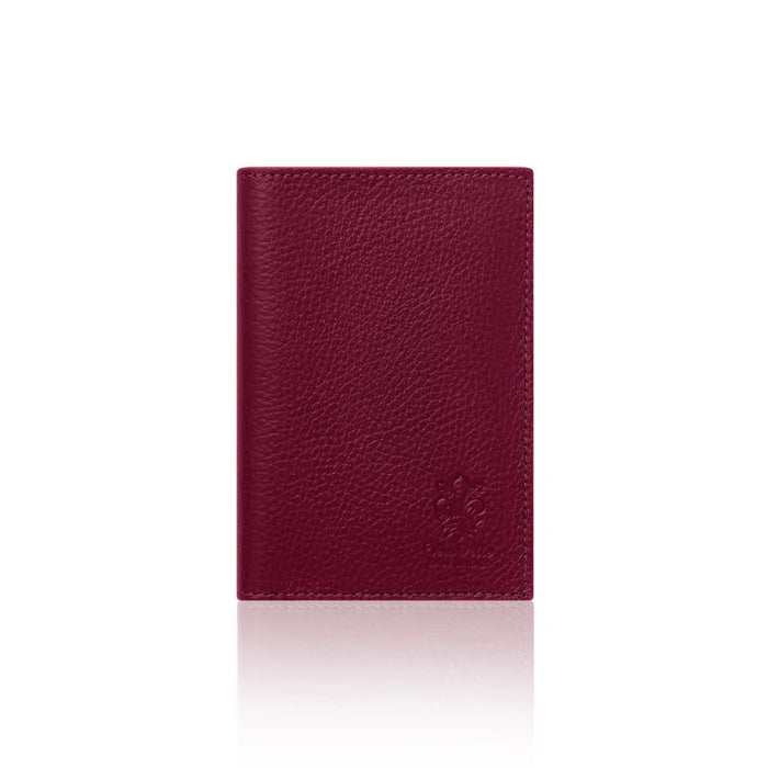 Red Plum: Red plum Italian leather passport and card holder, handmade in Italy | MERLEORA
