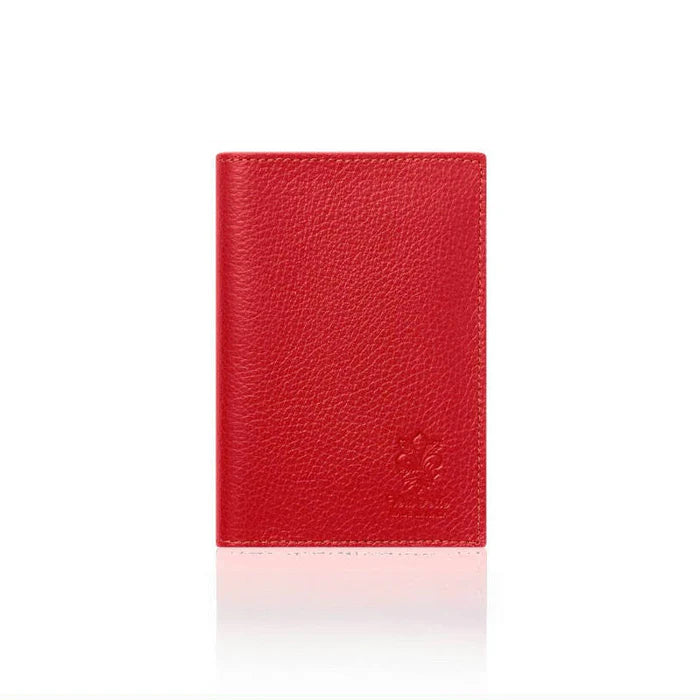 Red: Red Italian leather passport and card holder, handmade in Italy | MERLEORA