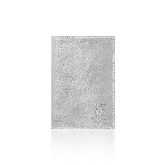 Silver: Silver Italian leather passport and card holder, handmade in Italy | MERLEORA