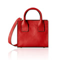 Italian Handmade Leather Mini Structured Tote in Red with gold-tone hardware | MERLEORA