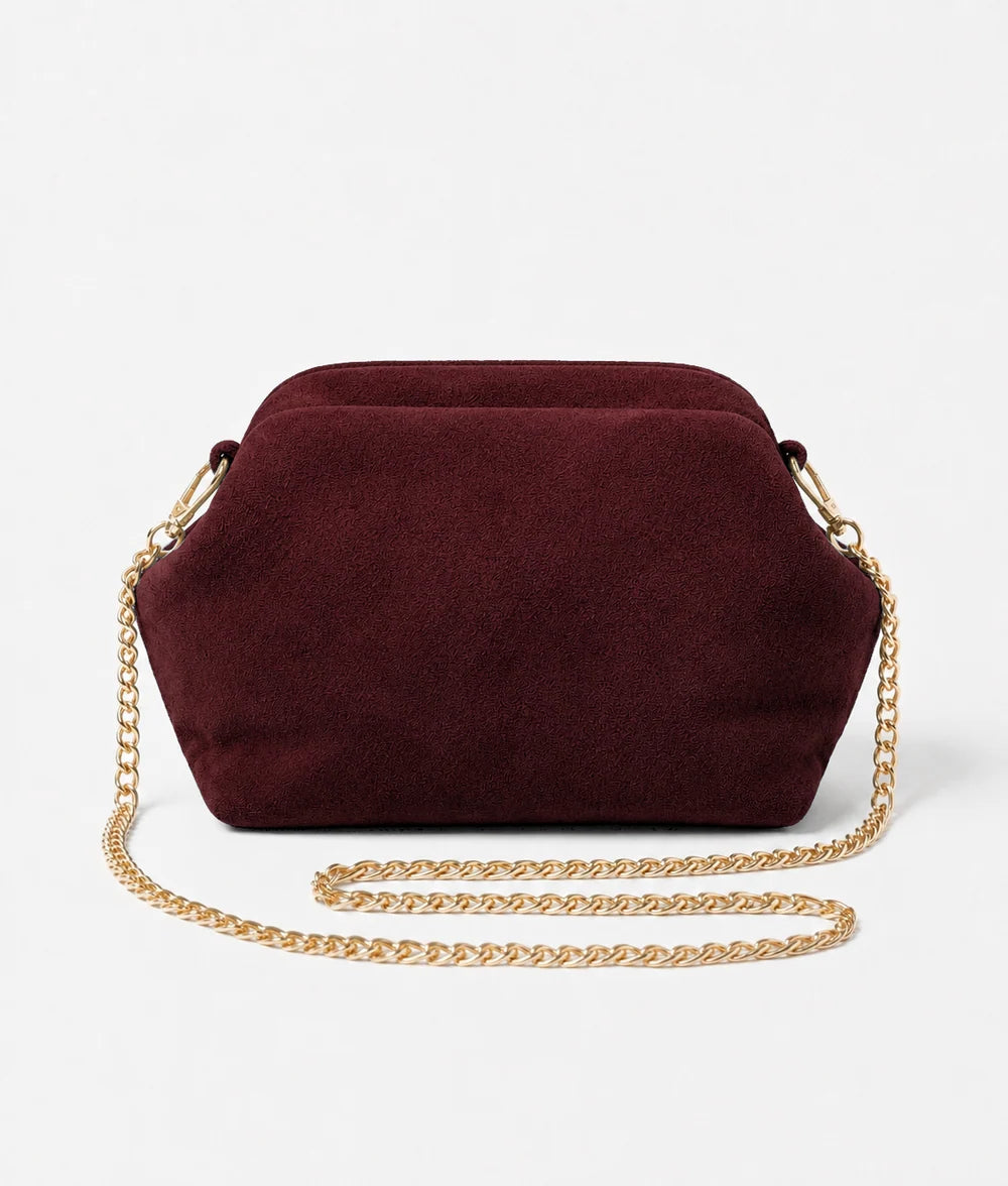 Italian Handmade Suede Shell-Inspired Chain Bag