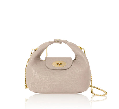 Smoke Rose Italian Leather Convertible Mini Bag with Chain Strap – MERLEORA