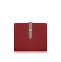 Red/Rose Pink: Red and rose pink Italian leather compact bi-fold wallet with contrasting tab closure, handmade in Italy | MERLEORA